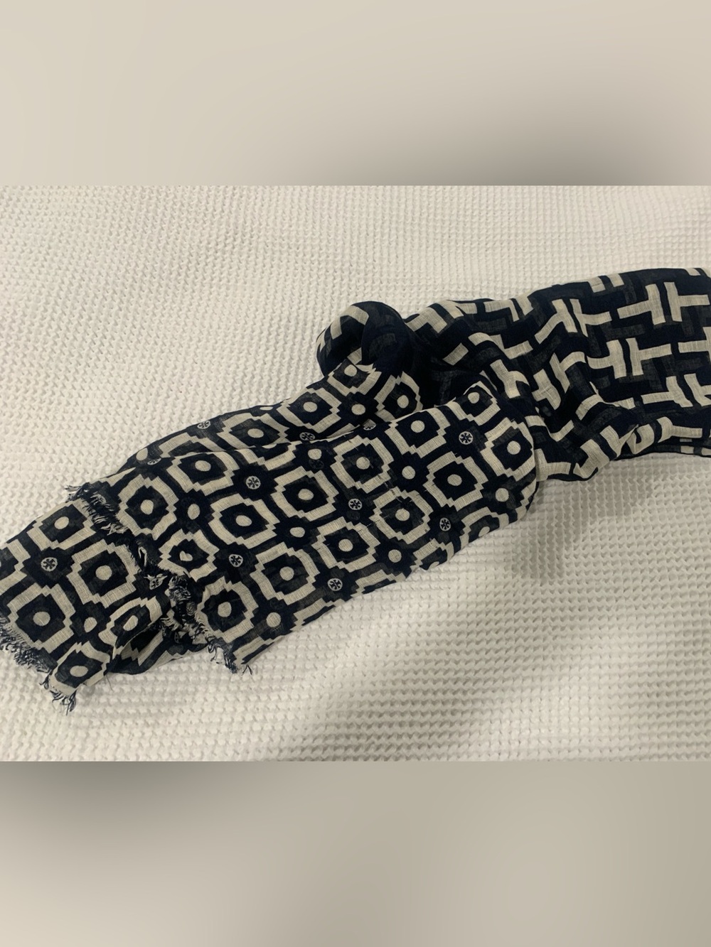 Lovely navy and white Tory Burch scarf